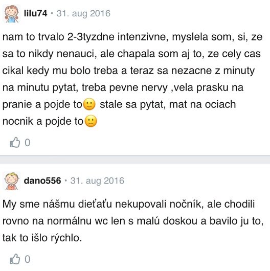 Ako naučiť dieťa na nočník skúsenosti Modrykonik