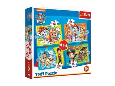 Trefl Puzzle 4v1 – Šťastný tím Labková patrola