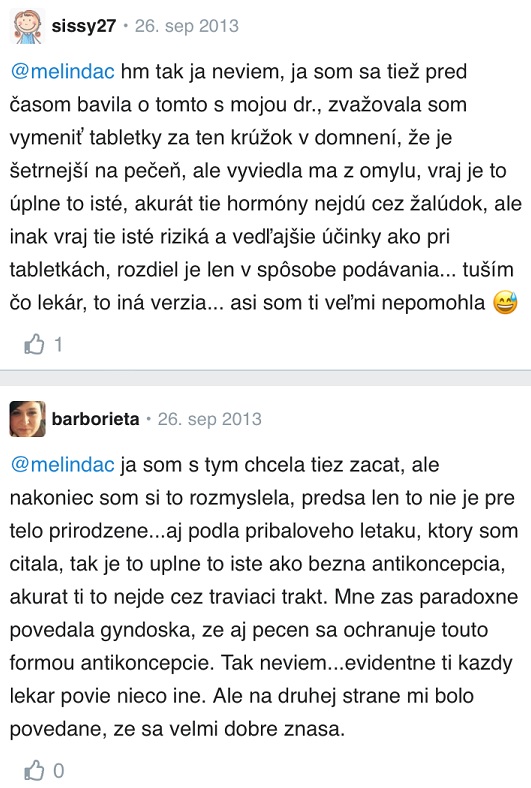 Antikoncepčný krúžok skúsenosti Modrykonik