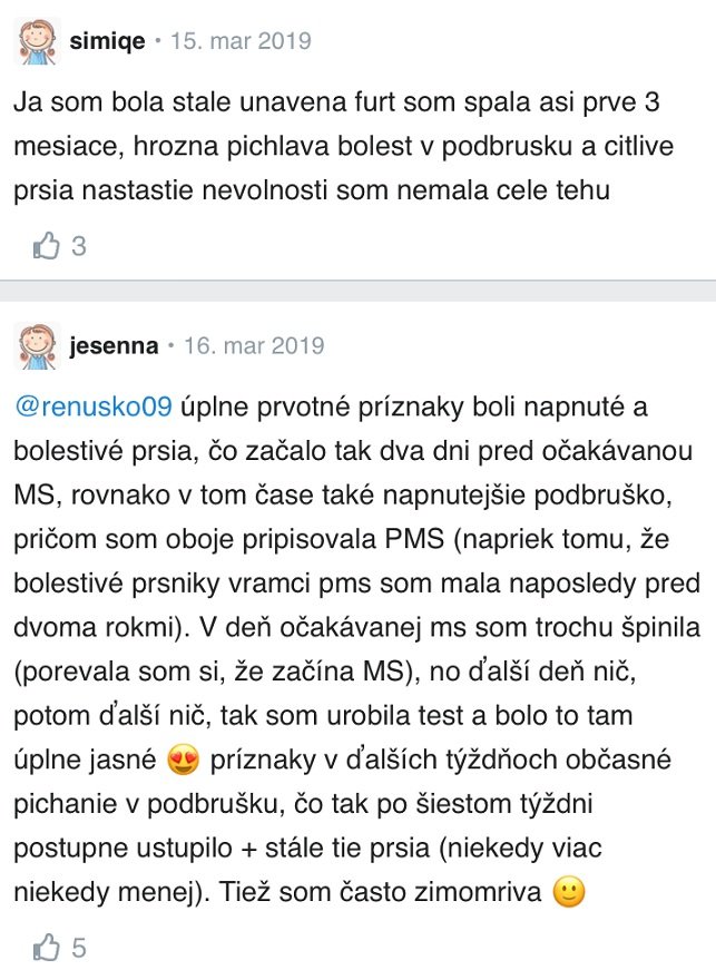 Prvé príznaky tehotenstva diskusia Modrykonik